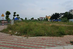 Khu vực đất vừa đấu giá tại xã Thanh Cao, huyện Thanh Oai, thành phố Hà Nội. (Ảnh: Hùng Võ/Vietnam+)
