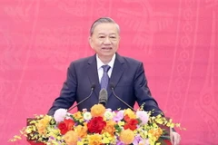 Tổng Bí thư Tô Lâm phát biểu tại lễ kỷ niệm 75 năm Ngày truyền thống Ban Đối ngoại Trung ương. (Ảnh: TTXVN)