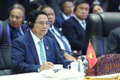 Thủ tướng Phạm Minh Chính phát biểu tại Hội nghị cấp cao ASEAN-Nhật Bản lần thứ 27. (Ảnh: Dương Giang/TTXVN)