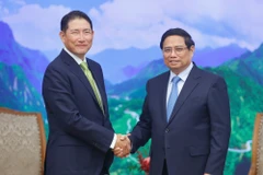 Thủ tướng Phạm Minh Chính tiếp ông Cho Hyun-joon, Chủ tịch Tập đoàn Hyosung (Hàn Quốc). (Ảnh: Dương Giang/TTXVN)