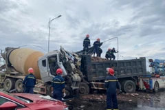 Hiện trường vụ tai nạn. (Ảnh: TTXVN phát)