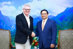 Thủ tướng Phạm Minh Chính tiếp ông Borje Ekholm, Chủ tịch kiêm Tổng Giám đốc điều hành Tập đoàn Ericsson. (Ảnh: Dương Giang/TTXVN)