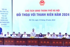 Chủ tịch Ủy ban Nhân dân thành phố Hà Nội Trần Sỹ Thanh phát biểu. (Ảnh: Minh Đức/TTXVN)