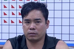 Đối tượng Nguyễn Văn Lập bị Cơ quan Công an tỉnh Vĩnh Phúc bắt vì tội chống người thi hành công vụ. (Ảnh: TTXVN phát)