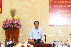Ông Trịnh Văn Quyết phát biểu tại buổi làm việc. (Ảnh: Hồng Hiếu/TTXVN)
