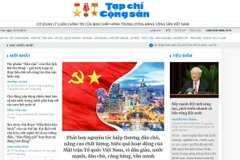 Giao diện mới của Tạp chí Cộng sản điện tử. (Ảnh chụp màn hình)