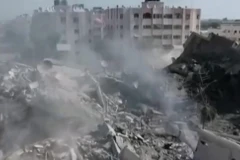 Hiện trường vụ sập giàn giáo. (Nguồn: Shanghaidaily)