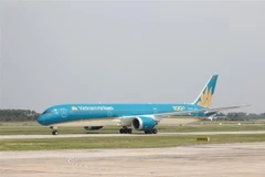 Máy bay của Vietnam Airlines tại sân bay Nội Bài. (Ảnh: TTXVN)