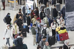 Hành khách tại sân bay quốc tế John F. Kennedy ở New York, Mỹ. (Ảnh: THX/TTXVN)