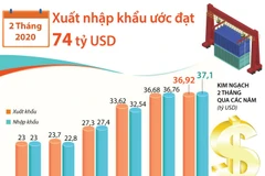 2 tháng đầu năm, tổng kim ngạch xuất nhập khẩu ước đạt 74 tỷ USD