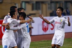 Hà Nội thắng lớn và thành công nhờ sự kết hợp già trẻ hợp lý. (Ảnh: Minh Chiến/Vietnam+)