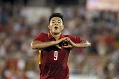 Đức Chinh ăn mừng sau bàn thắng đáng nhớ vào lưới U20 Argentina. (Ảnh: Quang Liêm)