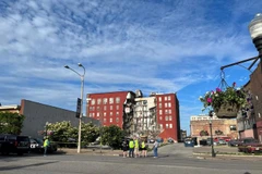 Hiện trường vụ sập nhà. (Nguồn: The Quad city Times)