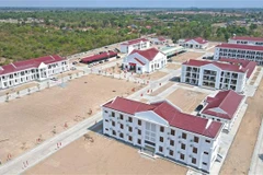 Toàn cảnh công trình Trường Văn hóa Dân tộc Quân đội Nhân dân Lào. (Ảnh: Bá Thành/TTXVN)