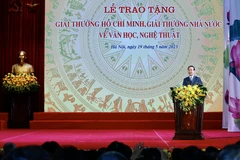 Chủ tịch nước Võ Văn Thưởng phát biểu tại buổi lễ. (Ảnh: Lâm Khánh/TTXVN)