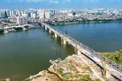Cầu Vĩnh Tuy 2 chính thức hợp long, chuẩn bị thông xe vào đầu tháng 9