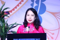 Phó Chủ tịch nước Võ Thị Ánh Xuân phát biểu tại phiên khai mạc Hội nghị Thượng đỉnh Phụ nữ Toàn cầu 2023. (Ảnh: Lâm Khánh/TTXVN)