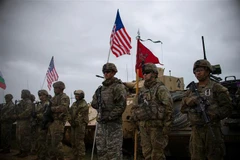 Binh sỹ Mỹ tham gia cuộc tập trận đa quốc gia Balkan Sentinel 21 tại thao trường ở Novo Selo, Bulgaria ngày 31/5/2021. (Ảnh: AFP/TTXVN)