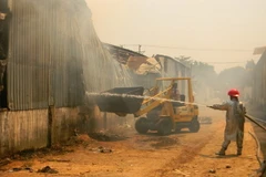 Cách đây hơn 1 tháng, tại Bình Dương cũng xảy ra một vụ cháy xưởng gỗ. (Nguồn: TTXVN)