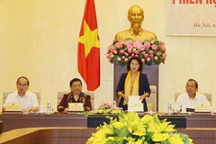 Phiên họp thứ 7 Hội đồng Bầu cử Quốc gia. (Ảnh: Trọng Đức/TTXVN)