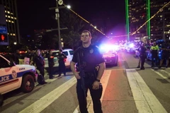 Cảnh sát được tăng cường sau vụ xả súng tại Dallas ngày 7/7. (Nguồn: AFP/TTXVN)