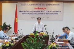 Phó Thủ tướng Vương Đình Huệ làm việc với Bộ Công Thương về công tác hội nhập kinh tế. (Ảnh: Đức Duy/Vietnam+)