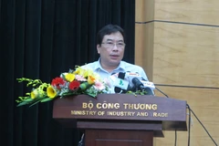 Phó Cục trưởng Cục Quản lý cạnh tranh Đặng Phương Nam đang nói về đa cấp. (Ảnh: Đức Duy/Vietnam+)