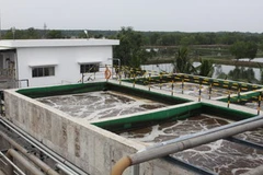 Hồ xử lý độ màu khu vực xử lý nước thải số 2 của Công ty Vedan Việt Nam. (Ảnh: Tràng Dương/TTXVN)