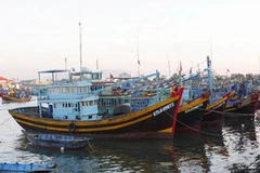 Tàu đánh cá xa bờ của ngư dân Bình Thuận tại cảng cá Phan Thiết. (Ảnh: Ngọc Hà/TTXVN)