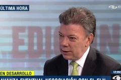 Tổng thống Santos thông báo chính phủ Colombia đã có tiếp xúc ban đầu với ELN. (Nguồn: Caracol Television)