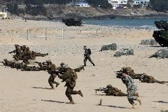 Binh sỹ Hàn Quốc tham gia cuộc tập trận. Ảnh minh họa. (Nguồn: AFP/TTXVN)
