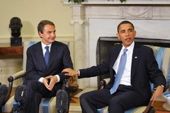 Thủ tướng Tây Ban Nha Jose Luis Rodriguezz Zapatero và Tổng thống Mỹ Obama tại Washington ngày 13/10. (Ảnh: Getty images)