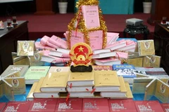 Bộ sách Hồ Chí Minh toàn tập xuất bản lần 3. (Ảnh: Nhật Anh/TTXVN)