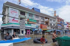 Cảnh ngập lụt tại thành phố cổ Ayutthaya ngày 6/10. Ảnh minh họa. (Nguồn: AFP/TTXVN)