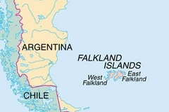 Vị trí quần đảo Malvinas mà phía Anh gọi là Falkland trên bản đồ. (Nguồn: geopoliticalmonitor.com)