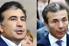 Tổng thống Gruzia Mikhail Saakashvili (trái) và lãnh đạo liên minh đối lập Bidzina Ivanishvili. (Nguồn: AFP)