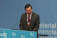 Bộ trưởng Bộ Công thương Vũ Huy Hoàng phát biểu tại hội nghị. (Ảnh: Đức Hùng/Vietnam+)