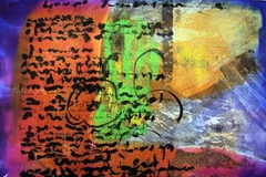 Tác phẩm tranh dựa trên bài thơ "Hoa Xương rồng." (Ảnh: Lê Hà/Vietnam+)