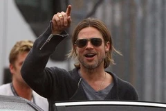 Brad Pitt ở Glasgow, Scotland. (Nguồn: Getty)