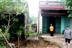 Tình trạng sụt lún bất thường tại xã Ninh Dân, Thanh Ba, Phú Thọ. (Nguồn: Báo Phú Thọ)