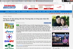 Ảnh chụp màn hình báo Thương hiệu và Công luận vào trưa 19/12. 