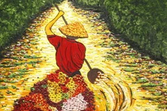 Bức tranh "Sáng sớm trên sông Mekong. (Ảnh: Internet).