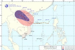 Vị trí và đường đi của bão số 3. (Ảnh: Trung tâm Dự báo Khí tượng Thủy văn Trung ương).