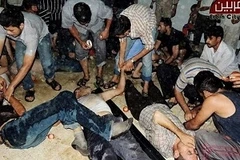 Hình ảnh truyền hình do phe đối lập tung ra với cáo buộc quân đội Syria đã sử dụng vũ khí hóa học dạng khí để tấn công phe nổi dậy (Nguồn: AP)