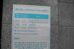 Phí đỗ xe tại Keangnam. (Ảnh: Vietnam+)