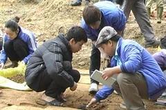 Khai quật tại di tích ngôi chùa Lang Đạo. (Nguồn: Đài PTTH Tuyên Quang)