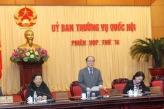 Phiên họp thứ 14 của Ủy ban Thường vụ Quốc hội. (Ảnh: Nhan Sáng/TTXVN)