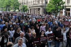 Biểu tình ở Tbilisi ngày 28/5. (Nguồn: Getty Images)