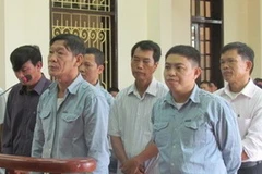 Các bị cáo tại phiên tòa. (Nguồn: Phapluatxahoi.vn) 