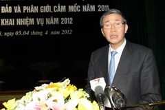 Ông Đinh Thế Huynh, Ủy viên Bộ Chính trị, Bí thư Trung ương Đảng, Trưởng Ban Tuyên giáo Trung ương phát biểu bế mạc Hội nghị. (Ảnh: Trọng Đức/TTXVN).